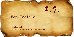 Pap Teofila névjegykártya
